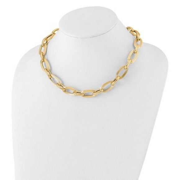 14K Gold Bold and Chunky Oval Link Necklace by Leslie’s Jewelry - Picture 5 of 15